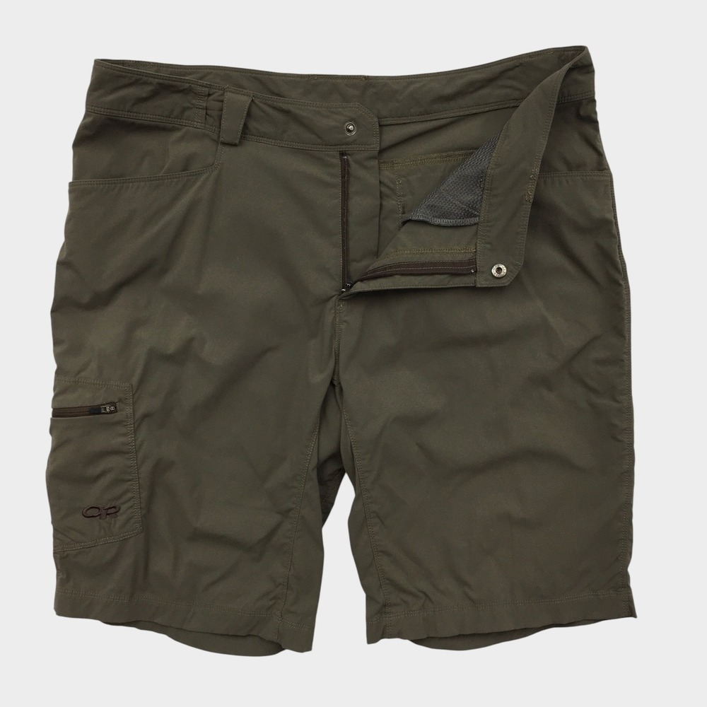 Outdoor Research Equinox Shorts Mens 34 Olive Green Hiking Cargo Trekking Nylon